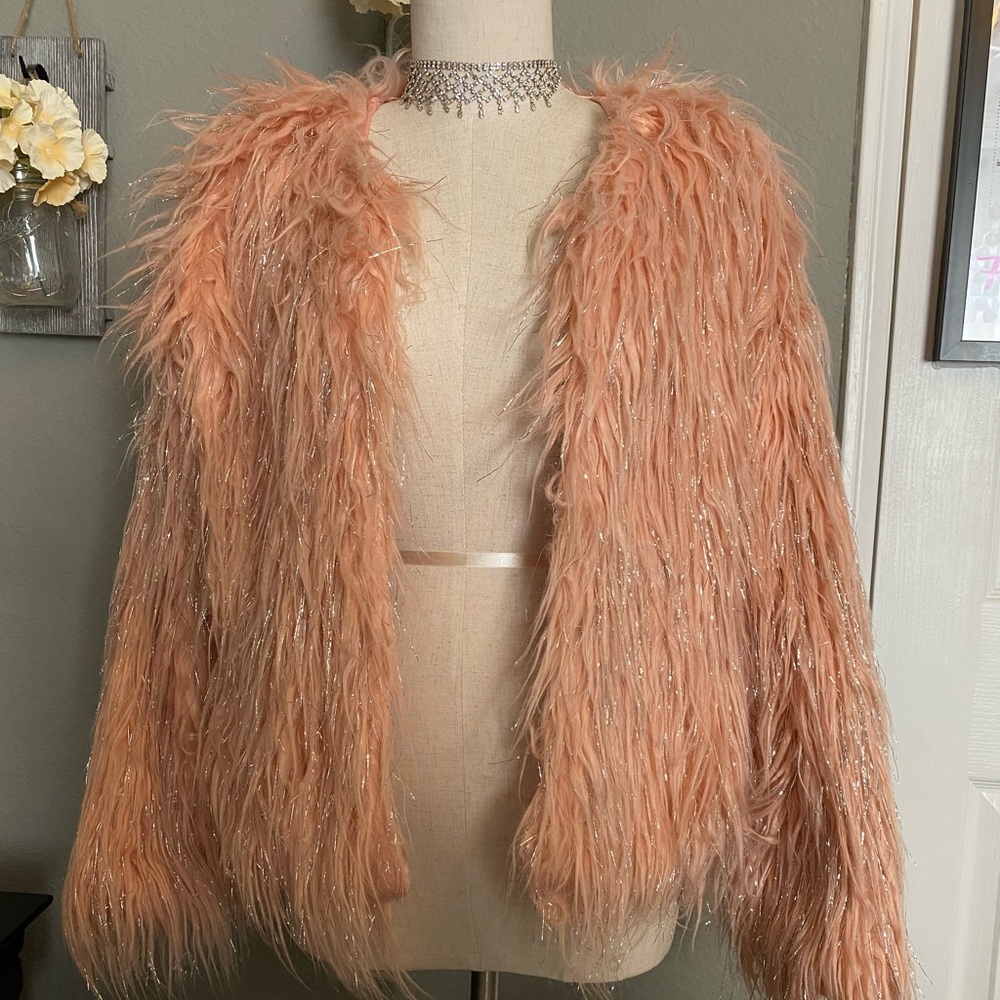 Furry pink jacket